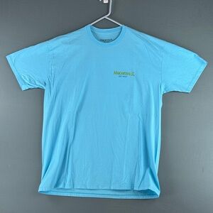 Margaritaville Men's Short-Sleeve Tee in Sky Blue with Yellow Logo